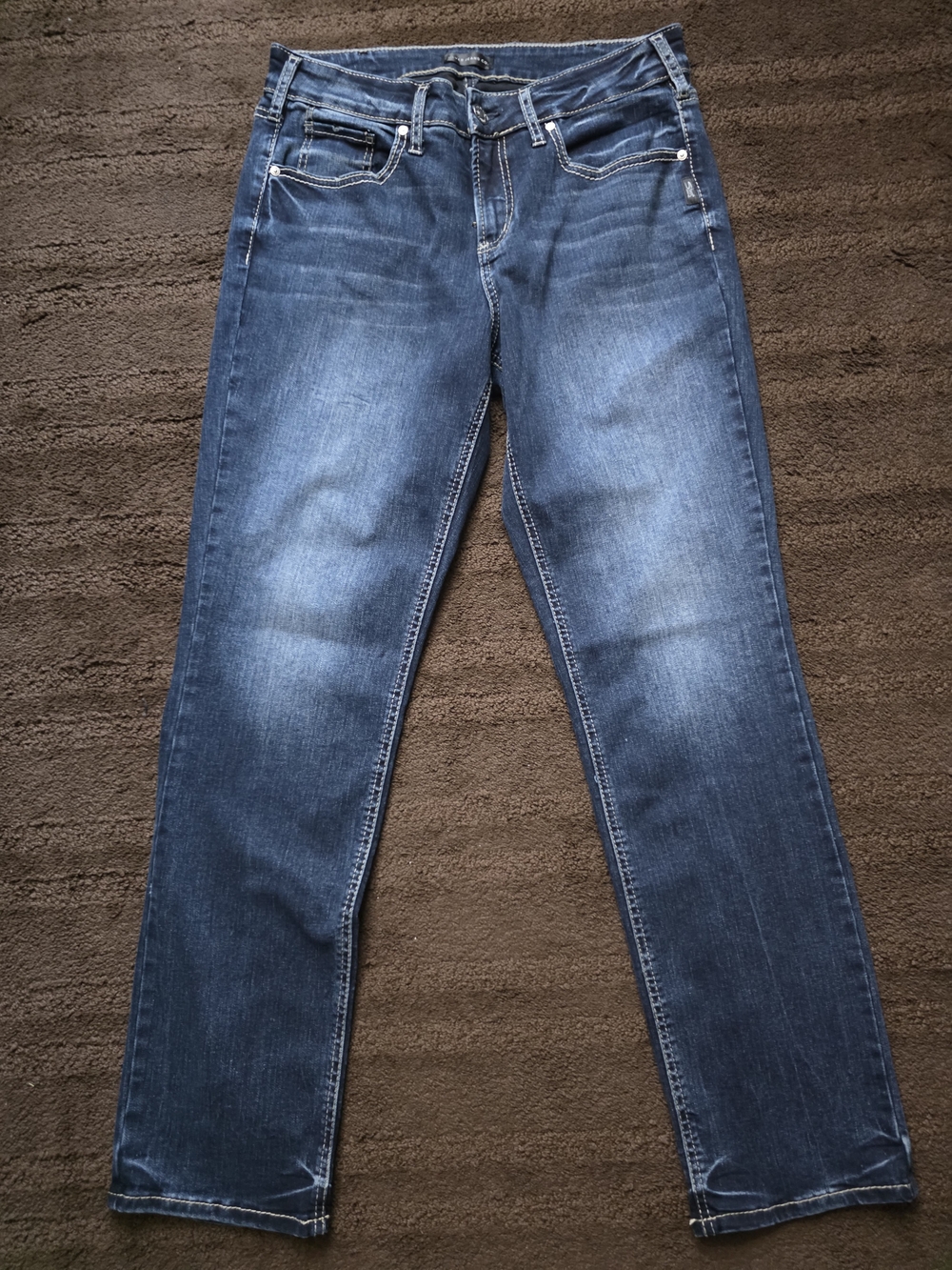 Silver Jeans Women's Medium Blue Suki Straight Leg Jeans 32/31